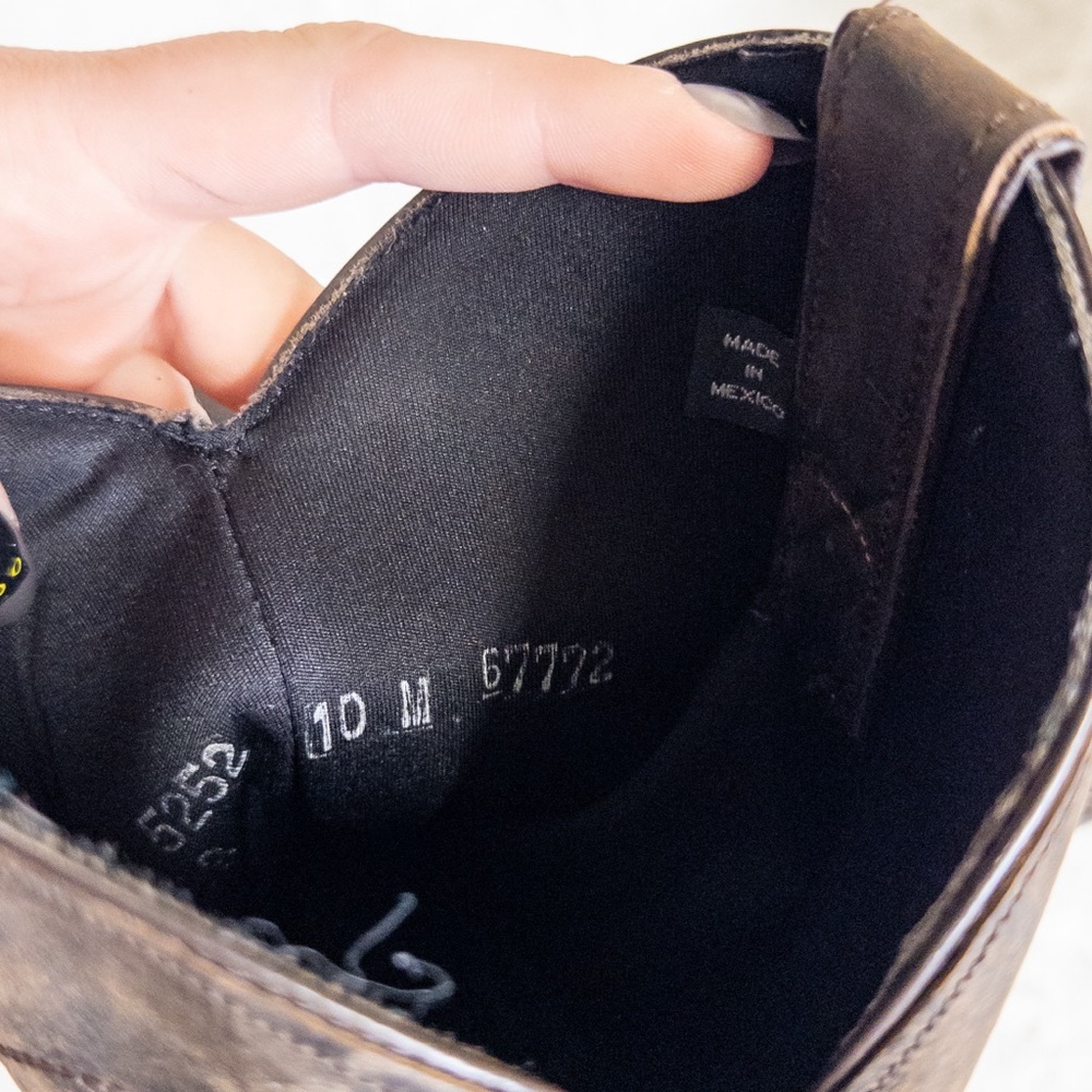 Double H Brown Leather Cowboy Boots - Picture 9 of 10
